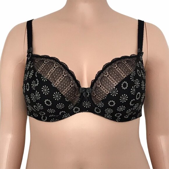 Freya Faye Plunge Underwire Black Bra 30DD - Picture 1 of 15